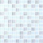 Стеклянная мозаика Kotto Ceramica GM 8015 C2 Silver S5/White/ 300х300х8 (25х25)