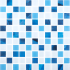 Скляна мозаїка Kotto Ceramica GMP 0425018 С3 print 19/blue D mat/white mat 300x300х4 (25х25) (пір'я)