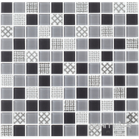 Стеклянная мозаика Kotto Ceramica GM 4053 C3 Gray m/Gray w/Structure 300х300х4 (25х25)