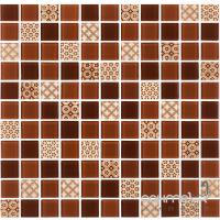 Скляна мозаїка Kotto Ceramica GM 4054 C3 Brown d/Brown m/Structure 300х300х4 (25х25)