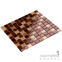 Стеклянная мозаика Kotto Ceramica GM 4054 C3 Brown d/Brown m/Structure 300х300х4 (25х25)