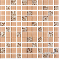 Скляна мозаїка Kotto Ceramica GM 8003 C2 Beige gold S1/Beige white/ 300х300х8 (25х25)
