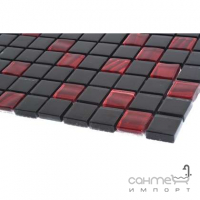 Скляна мозаїка Kotto Ceramica GM 8005 C2 Red Silver S6/Black/ 300х300х8 (25х25)