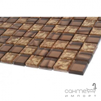 Скляна мозаїка Kotto Ceramica GM 8007 C3 Brown Dark/Brown Gold/Brown Brocade 300х300х8 (25х25)