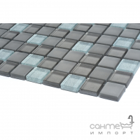 Скляна мозаїка Kotto Ceramica GM 8010 C3 Silver grey brocade/Grey w/Grey mat 300х300х8 (25х25)