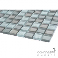 Стеклянная мозаика Kotto Ceramica GM 8011 C3 Silver grey brocade/Medium Grey/Grey Silver 300х300х8 (25х25)