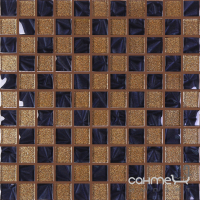 Скляна мозаїка Kotto Ceramica GM 8013 CC Brown Gold/Black pearl S4/ 300х300х8 (25х25)