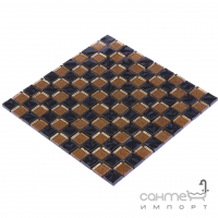Стеклянная мозаика Kotto Ceramica GM 8013 CC Brown Gold/Black pearl S4/ 300х300х8 (25х25)