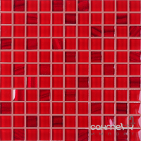 Стеклянная мозаика Kotto Ceramica GM 8016 C2 Red Silver S6/Cherry/ 300х300х8 (25х25)