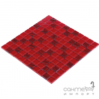 Стеклянная мозаика Kotto Ceramica GM 8016 C2 Red Silver S6/Cherry/ 300х300х8 (25х25)