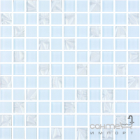 Стеклянная мозаика Kotto Ceramica GM 8019 C3 Pearl S4/Ceramik White/White 300х300х8 (25х25)
