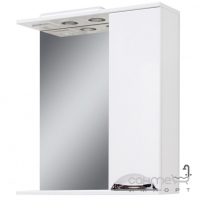 Зеркало с шкафчиком и LED-подсветкой Van Mebles Лора 60 белый, шкафчик справа