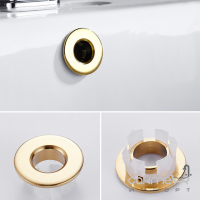 Декоративное латунное кольцо для перелива раковины Vito VT-B003G золото