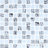 Стеклянная мозаика Kotto Ceramica GMP 0425013 С2 print 12/white mat 300x300х4 (25х25) (слова)