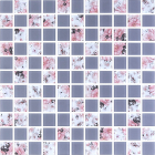 Стеклянная мозаика Kotto Ceramica GMP 0825009 С2 print 8/grey w mat 300x300х8 (25х25) (цветы)
