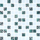 Стеклянная мозаика Kotto Ceramica GMP 0825022 С2 print 24/white 300x300х8 (25х25) (пальмовые листья)