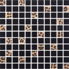Стеклянная мозаика Kotto Ceramica GMP 0825042 С2 print 41/black 300x300х8 (25х25) (леопард)