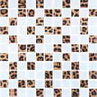 Скляна мозаїка Kotto Ceramica GMP 0825044 С2 print 41/white mat 300x300х8 (25х25) (леопард)