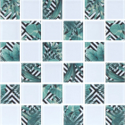Стеклянная мозаика Kotto Ceramica GMP 0848024 СC print 24/ral 7047 300x300х8 (48х48) (пальмовые листья)