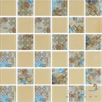Стеклянная мозаика Kotto Ceramica GMP 0448029 СC print 34/ral 1014 300x300х4 (48х48)