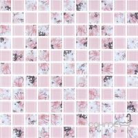 Скляна мозаїка Kotto Ceramica GMP 0825008 С2 print 8/pink w 300x300х8 (25х25) (квіти)