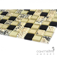 Скляна мозаїка Kotto Ceramica GMP 0825035 С3 print 38/Gold/Black 300x300х8 (25х25) (зміїна шкіра)