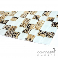 Скляна мозаїка Kotto Ceramica GMP 0825037 С2 print 38/white mat 300x300х8 (25х25) (зміїна шкіра)