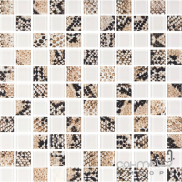 Скляна мозаїка Kotto Ceramica GMP 0825038 С2 print 38/beige w41 300x300х8 (25х25) (зміїна шкіра)