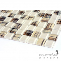 Скляна мозаїка Kotto Ceramica GMP 0825052 С2 print 47/beige w41 300x300х8 (25х25) (принт клітинка)