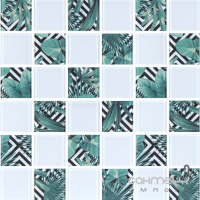 Скляна мозаїка Kotto Ceramica GMP 0848024 СC print 24/ral 7047 300x300х8 (48х48) (пальмове листя)