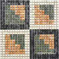 Керамогранитная мозаика под камень Kotto Ceramica MI7 DE 173 300x300х10 (кубик 10x10) (геометрический узор)