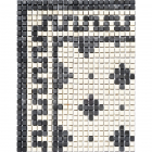 Мозаїчне панно Kotto Ceramica MI7 К0606 Eleganza Nero/Salino (килим, геометричний візерунок)