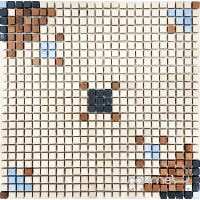 Мозаїчне панно Kotto Ceramica MI7 К060800 Lviv Legends рапорт Beige/Lapislazzuli / Noce/Nero (килим, геометричний візерунок)