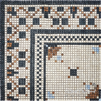 Мозаичное панно Kotto Ceramica MI7 К060802 Lviv Legends фриз Beige/Noce/Nero (ковер, геометрический узор)