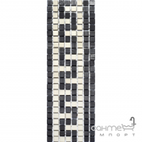 Мозаичное панно Kotto Ceramica MI7 К060606 Eleganza фриз завершающий Nero/Salino 300х96х10 (10х10)