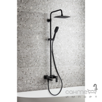 Душевая стойка с смесителем для ванны KFA Armatura Logon 5136-915-81 матовая черная