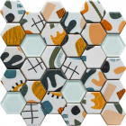 Керамическая мозаика гексагон с стеклянными вставками Kotto Ceramica HEXAGON H 69002 С2 295х295х9