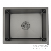 Прямоугольная кухонная мойка Gappo GS 5040-6 PVD матовая черная, нерж. сталь SUS 201, сифон + коландер