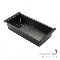 Прямокутна кухонна мийка Gappo GS GS 5040-6 PVD матова чорна, нерж. сталь SUS 201, сифон + коландер