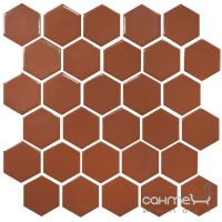 Керамическая мозаика гексагон моноколор Kotto Ceramica HEXAGON H 6009 Brown 295х295х9