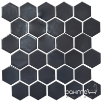 Керамічна мозаїка гексагон моноколір Kotto Ceramica HEXAGON H 6022 Grafit Black 295х295х9