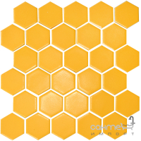 Керамическая мозаика гексагон моноколор Kotto Ceramica HEXAGON H 6025 Dark Yellow 295х295х9