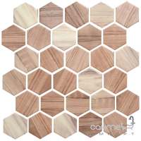 Керамическая мозаика гексагон под дерево Kotto Ceramica HEXAGON HP 6027 295х295х9