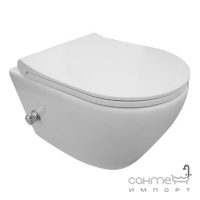 Підвісний безободковий унітаз з біде та сидінням softlose дюропласт Imprese Tomik C06809303 білий
