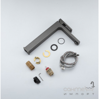 Смеситель для раковины высокий Gappo Futura G1017-92 оружейная сталь