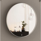 Круглое зеркало с LED-подсветкой в металлической раме Studio Glass 800x800