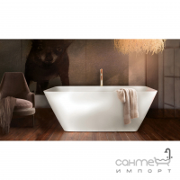 Прямокутна ванна з штучного каменю PAA Quadro 1590x700 Glossy Alpine White біла глянсова