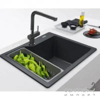 Прямокутна кухонна мийка на одну чашу Franke Urban UBG 610-56 Black Edition 114.0699.236 матова чорна