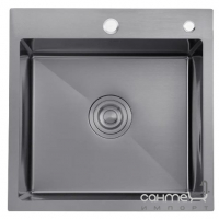 Кухонна мийка Kroner KRP PVD Schwarze 5050HM чорна сталь браш