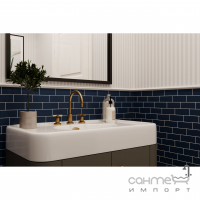 Керамическая мозаика кабанчик Kotto Ceramica Brick B 6008 Steel Blue 300x300х9 (48х124) полезная площадь 0,075 м2